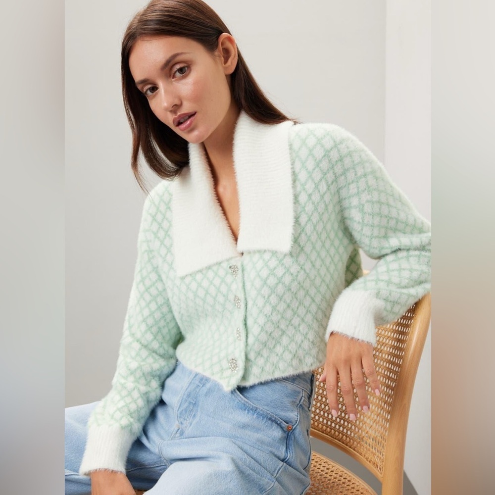 Louna Cropped Knit Cardigan – Size XS – Beautiful & Cozy!